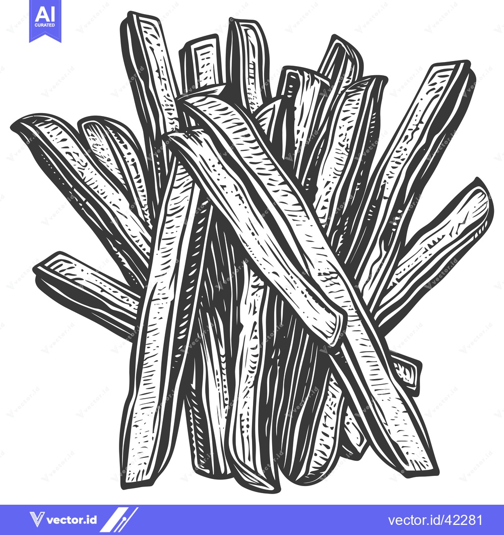 Premium Vector of A Hand Drawn Illustration Of French Fries