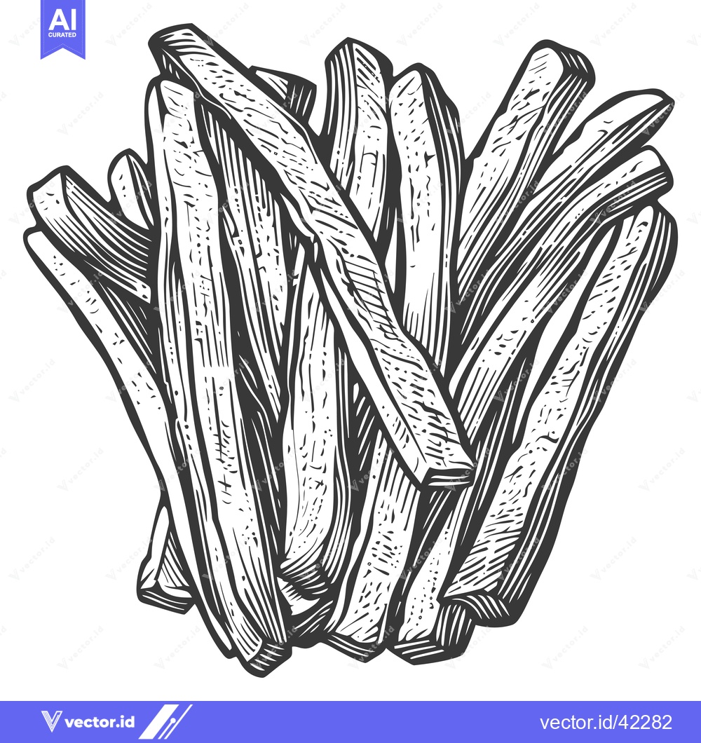 Premium Vector of A Delicious Pile Of Crispy French Fries