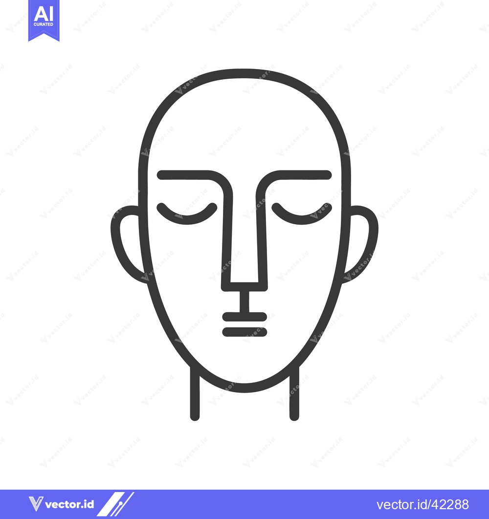 Premium Vector of A Simple Artistic Line Drawing Representing a Human Face