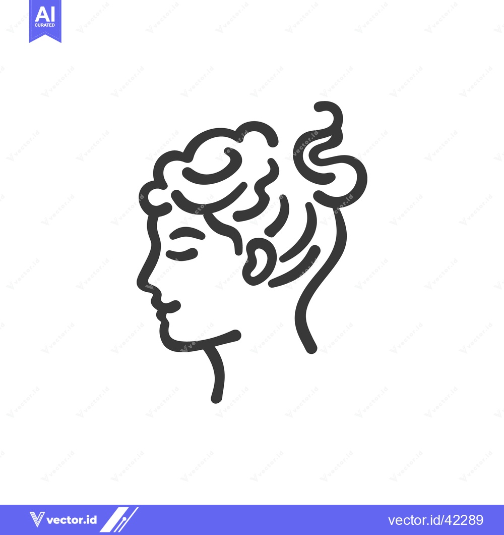 Premium Vector dari The profile view of a female figure with curly hair