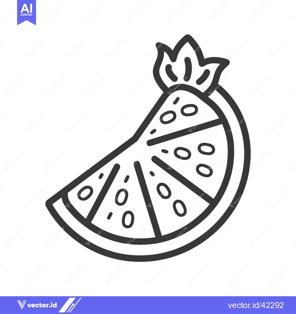 Premium Vector dari A simple illustration of a juicy fruit slice with leaves