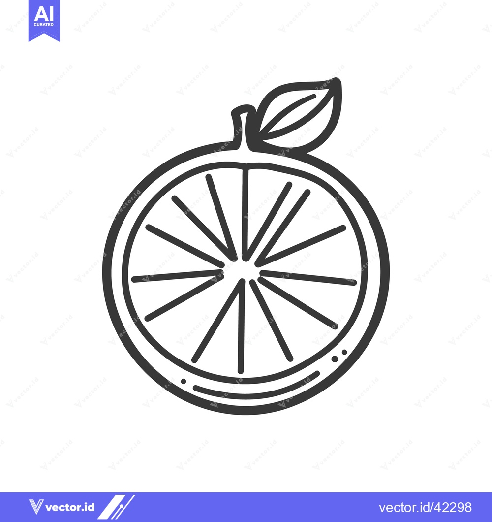 Premium Vector dari A simple monochrome illustration depicting a sliced citrus fruit with