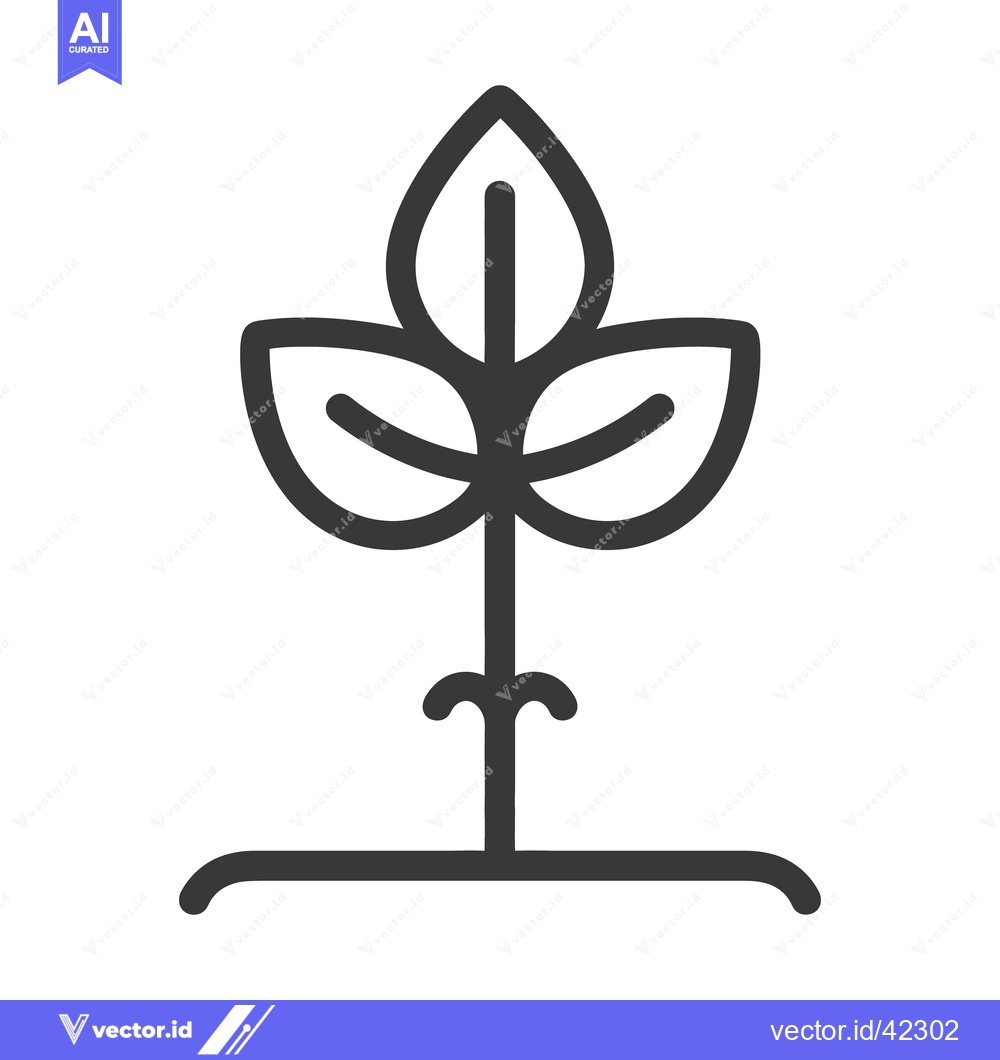 Premium Vector dari A simple illustration showing a small plant with three leaves growing