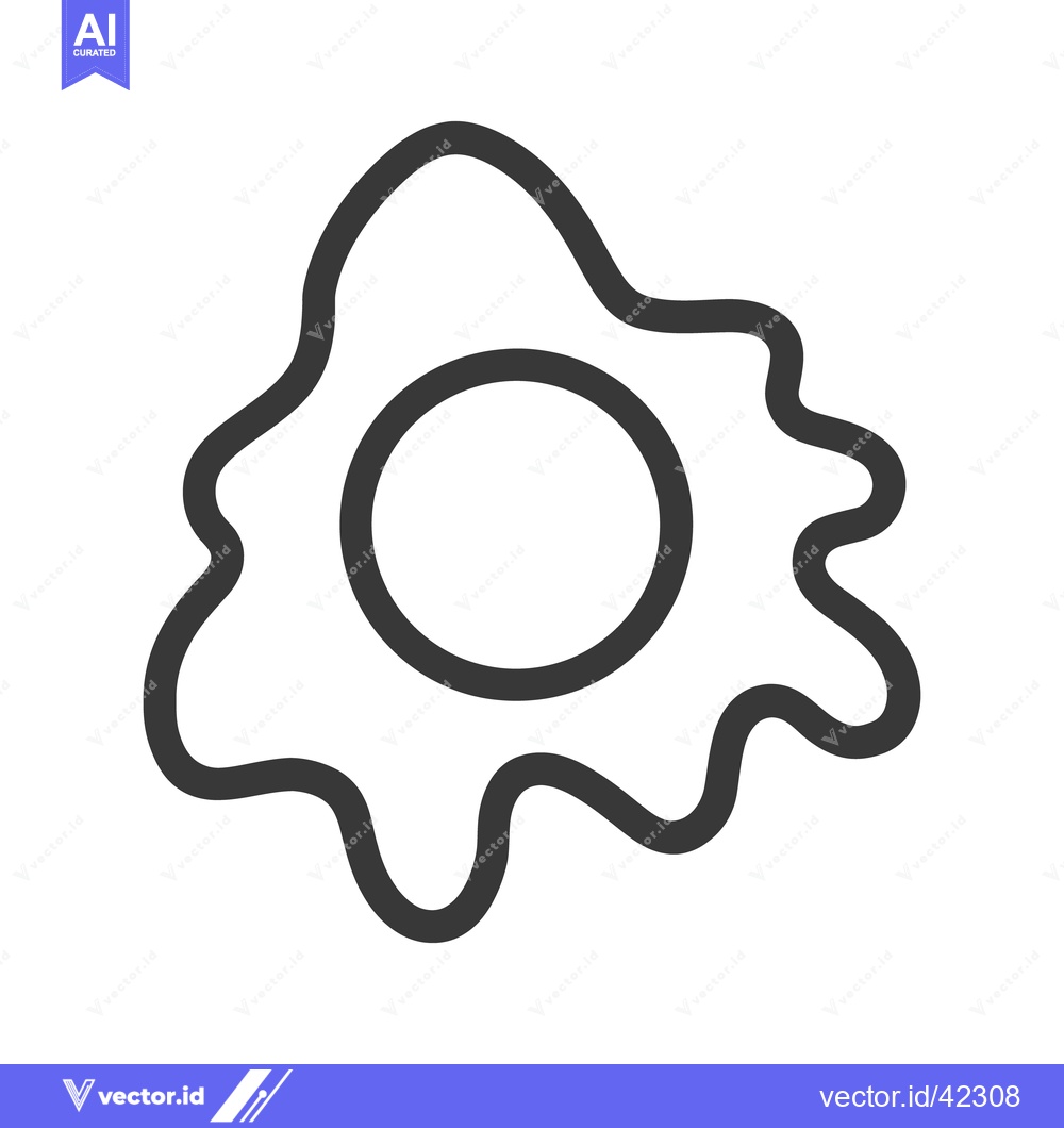 Premium Vector dari A simple black line drawing of a single fried egg