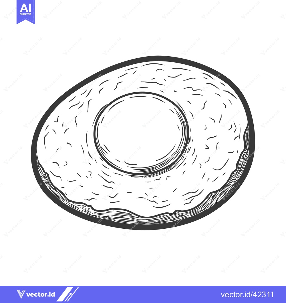 Premium Vector of Black and white illustration of an avocado half in the image