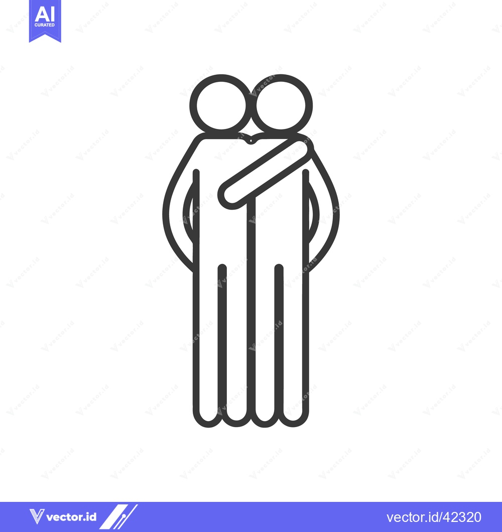 Premium Vector dari Two human stick figures embracing each other in a gesture of support