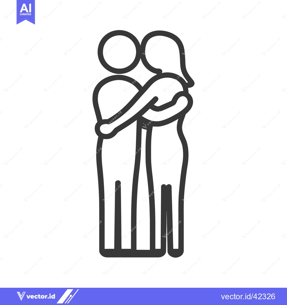 Premium Vector of Two people are embracing each other in a line drawing