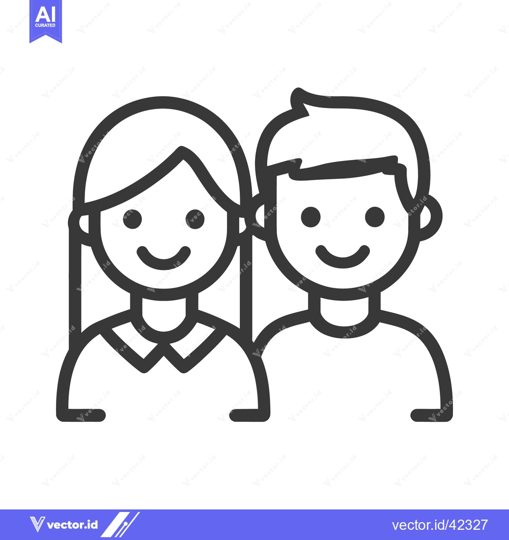 Premium Vector of A simple illustration depicting two smiling people next to each other