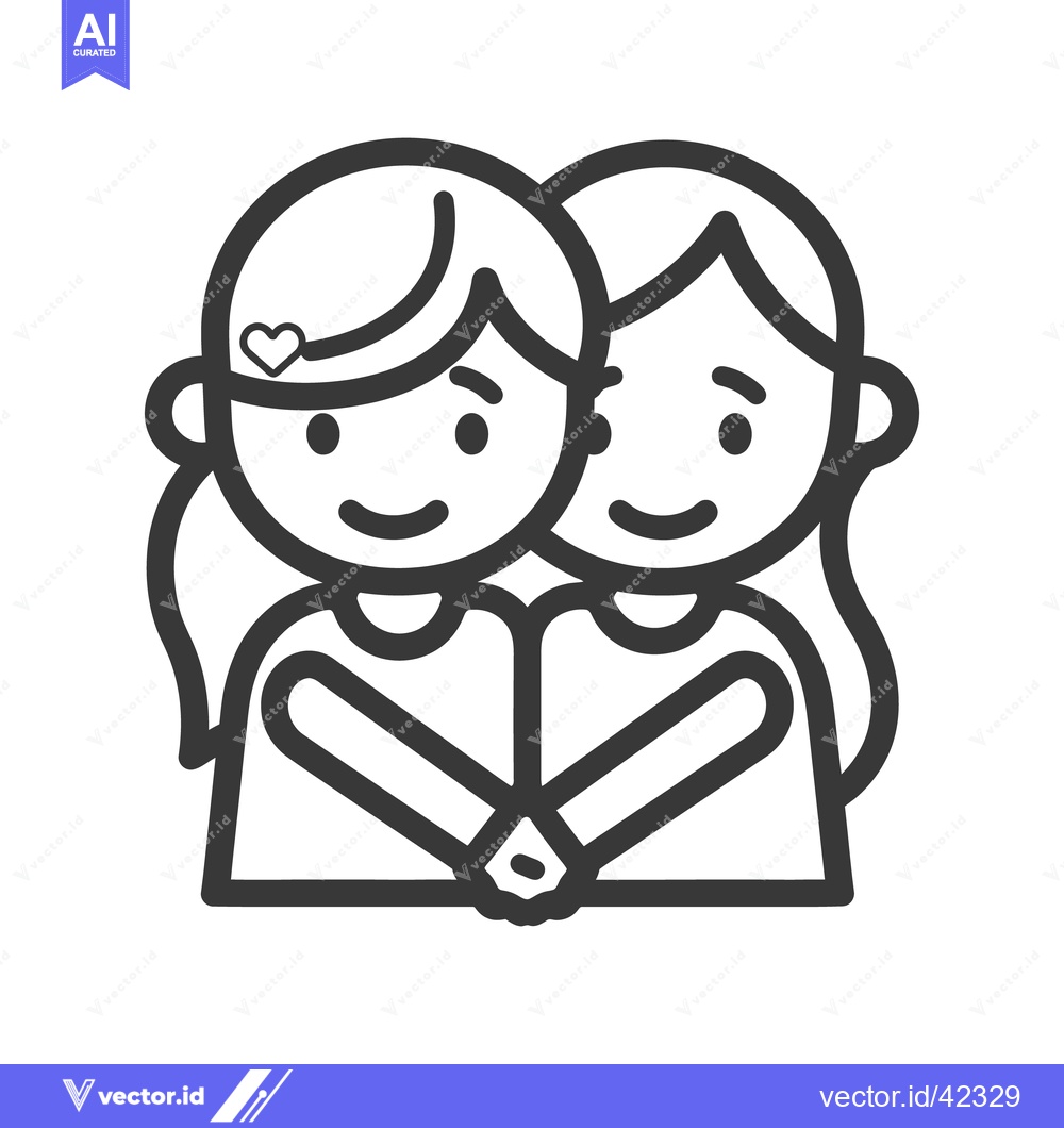 Premium Vector of Two cartoon female figures holding hands together in friendship