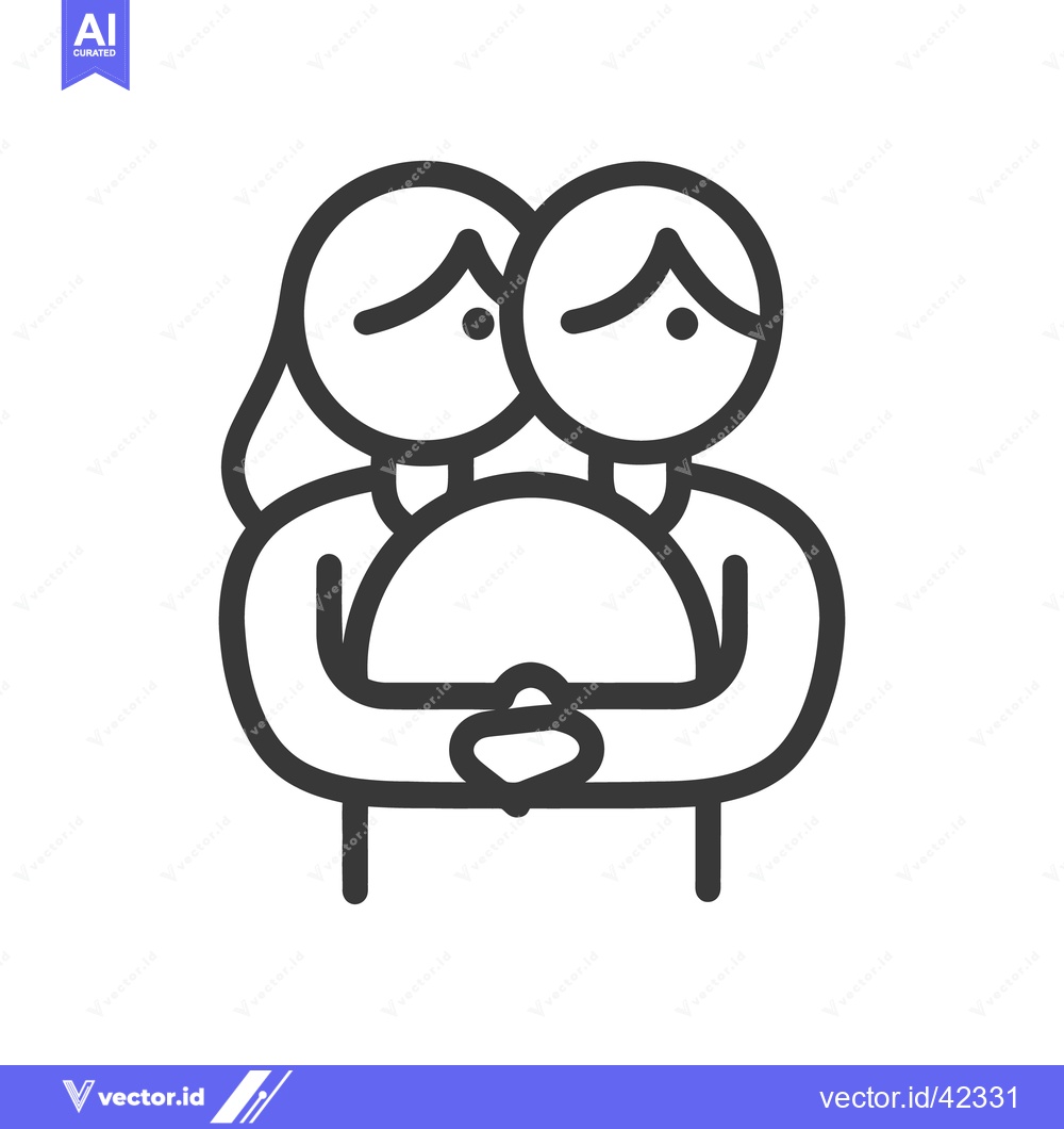 Premium Vector dari Two figures embracing in a graphic representation of affection and sup