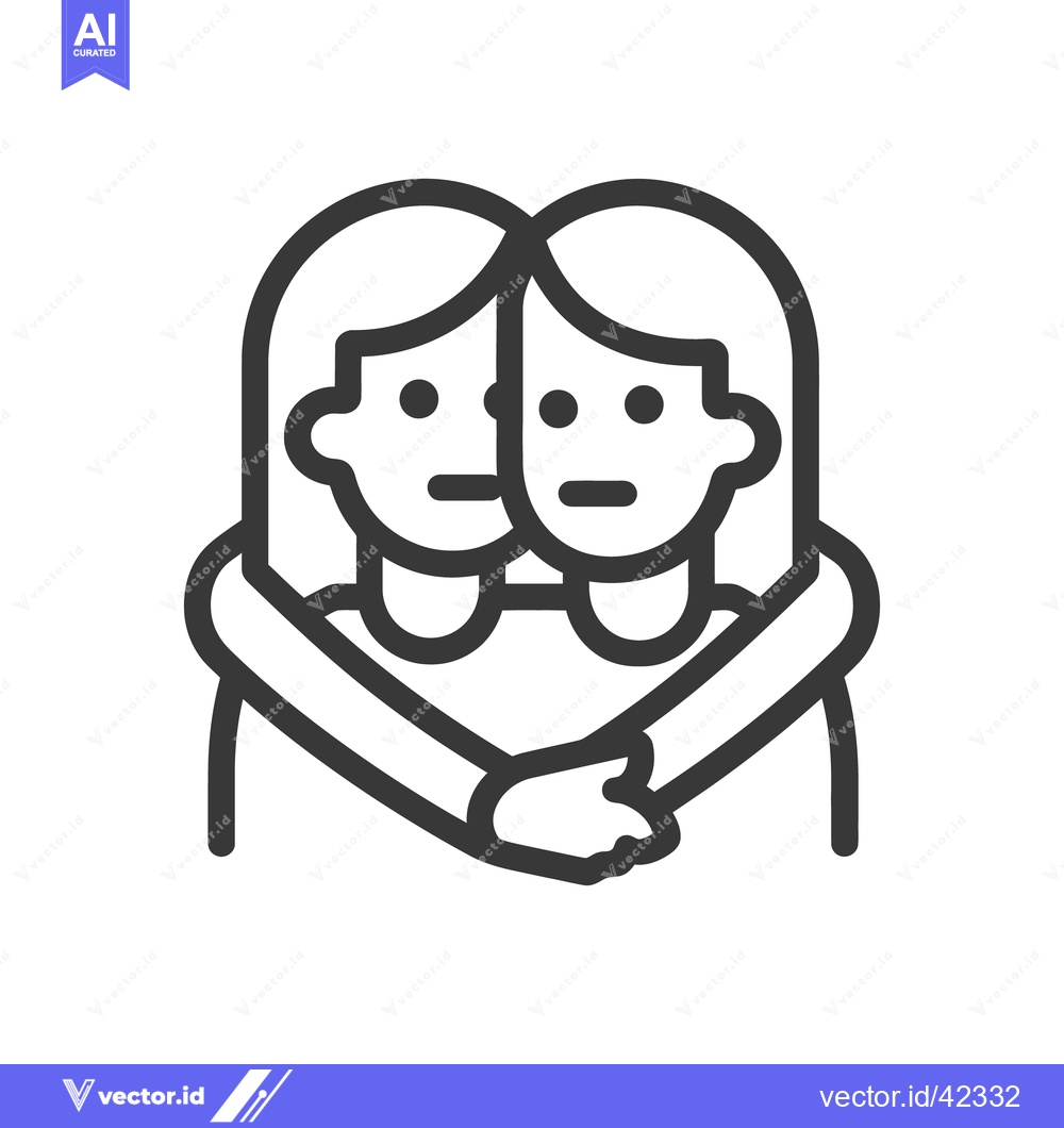Premium Vector dari Two figures are hugging each other in a friendly embrace