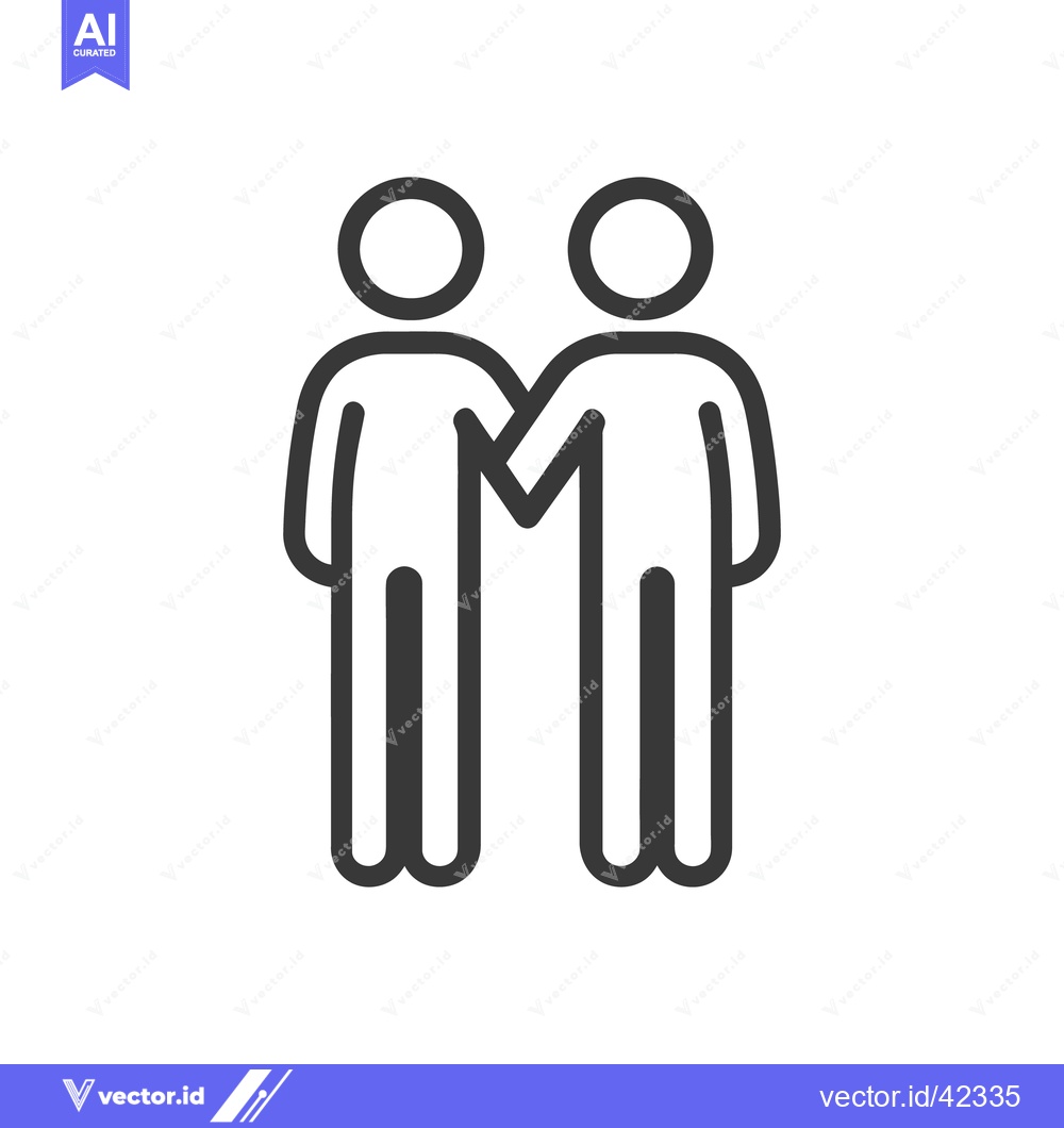 Premium Vector dari Two abstract figures are depicted in a friendly embrace