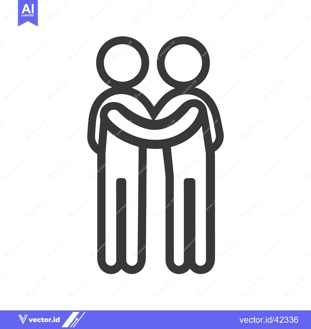 Premium Vector dari Two simple figures embrace in an affectionate gesture of connection