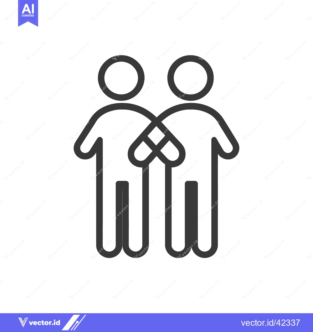 Premium Vector dari Two simple figure icons holding hands in a symbol