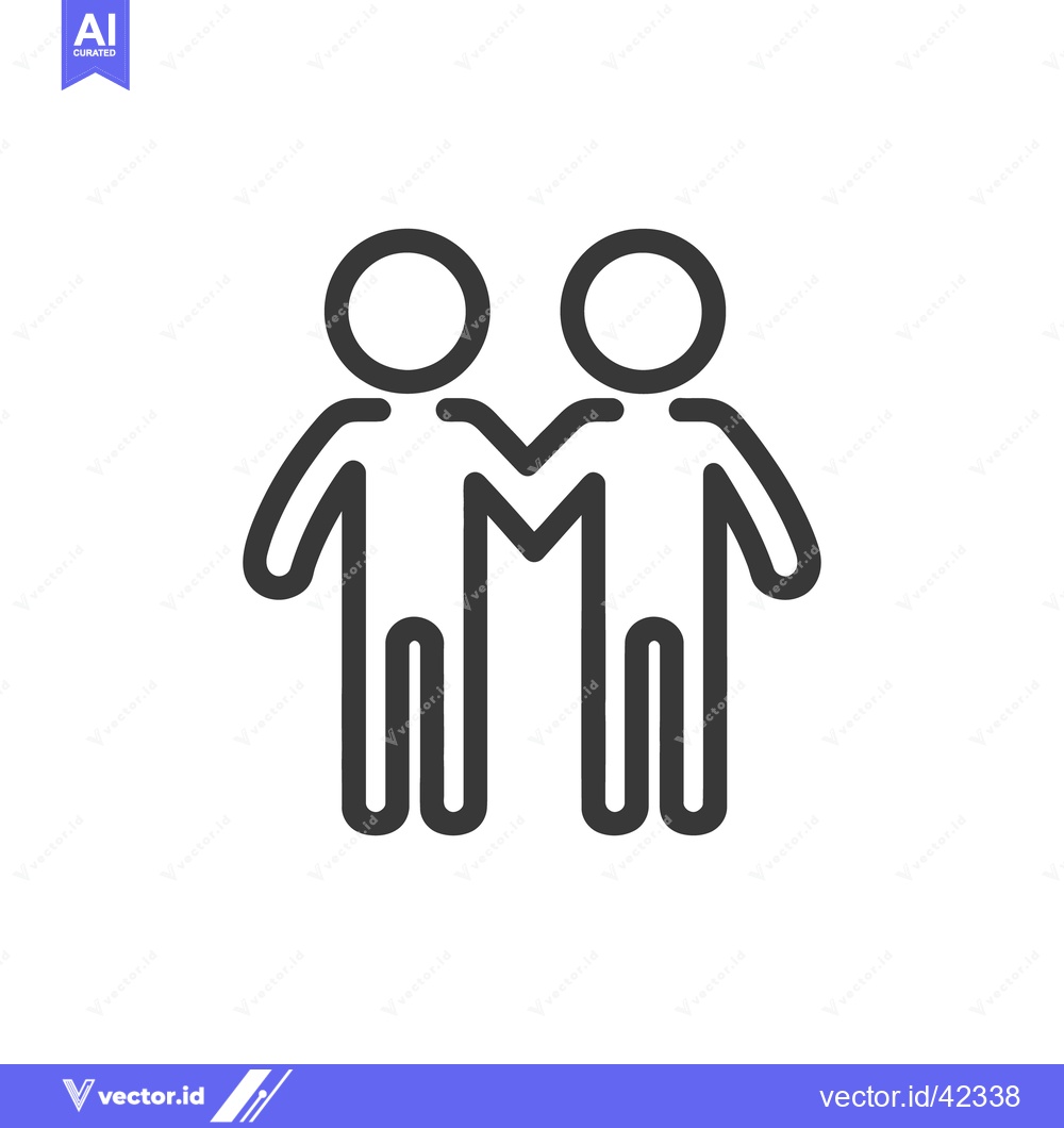 Premium Vector of Two human figures embracing each other in friendly collaboration suppo