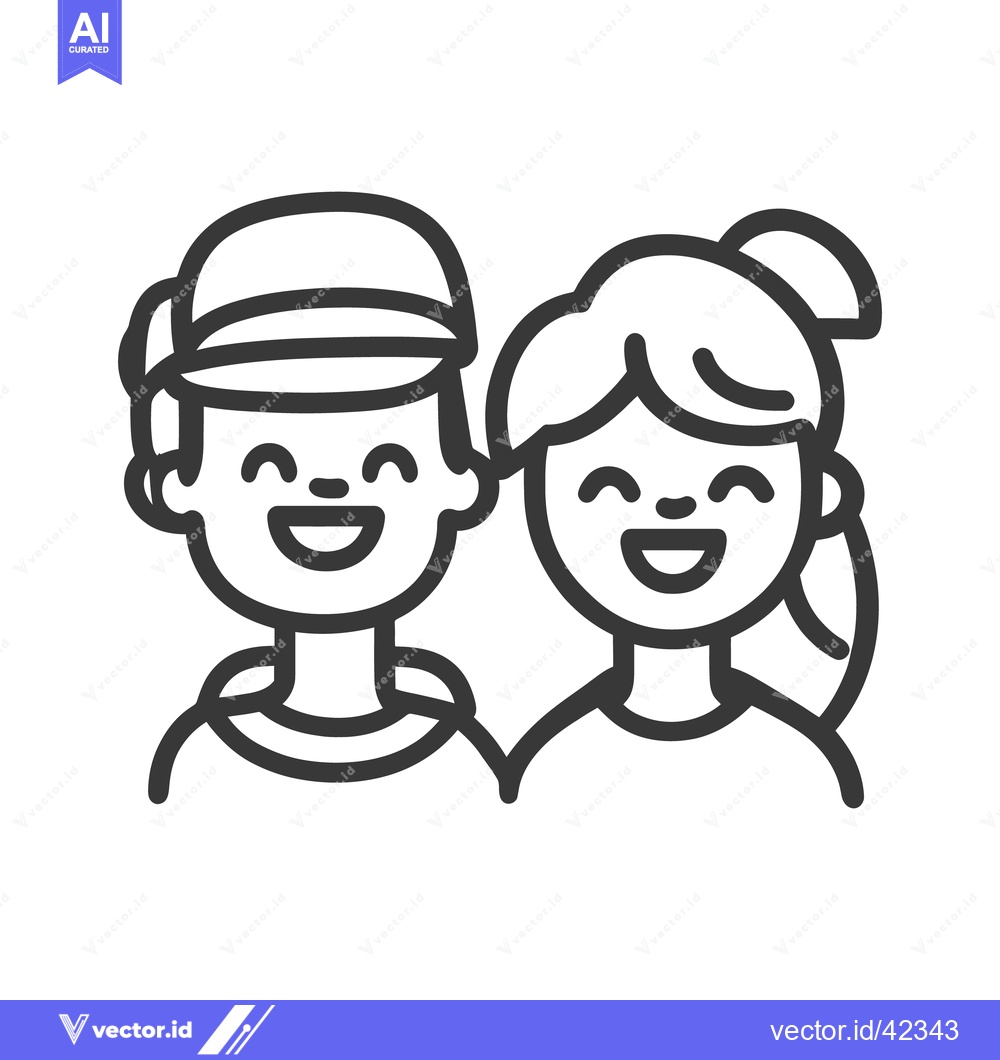 Premium Vector dari Two smiling people of different genders are together closely