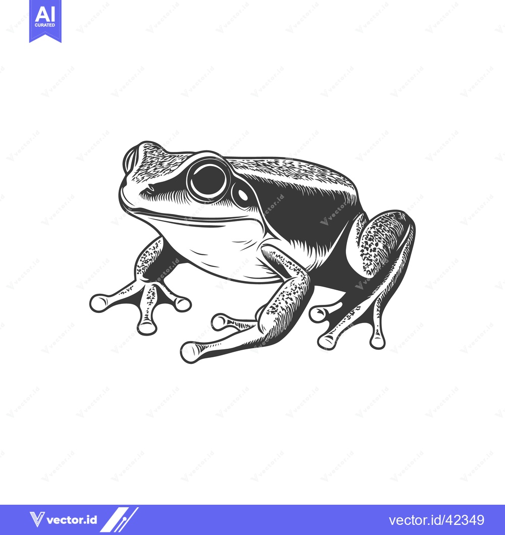 Premium Vector dari A detailed and stylized illustration of a small frog