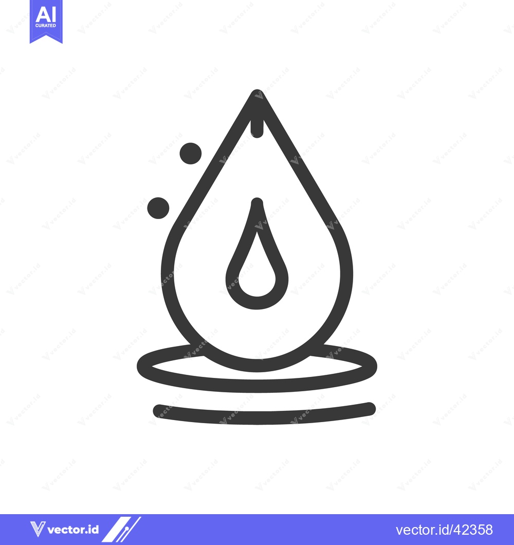Premium Vector dari A stylized water drop icon with surrounding bubbles and lines