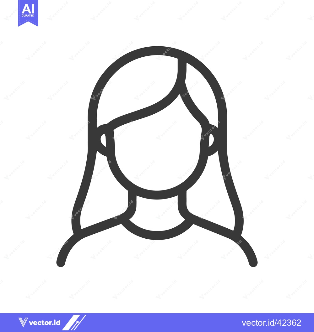 Premium Vector dari A simple minimalist line drawing of a woman with long hair