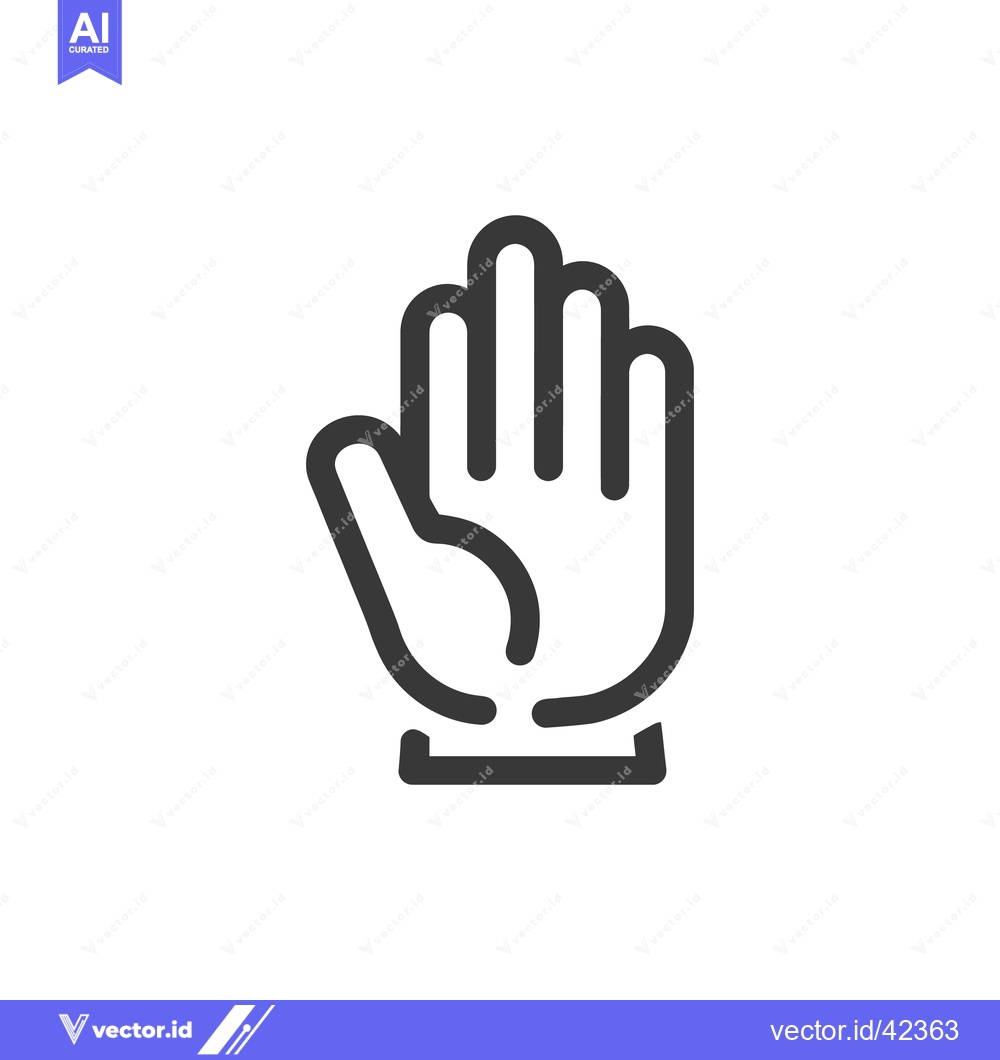Premium Vector of Minimalist Hand Icon: Stop Gesture, Flat Design, Vector Illustration