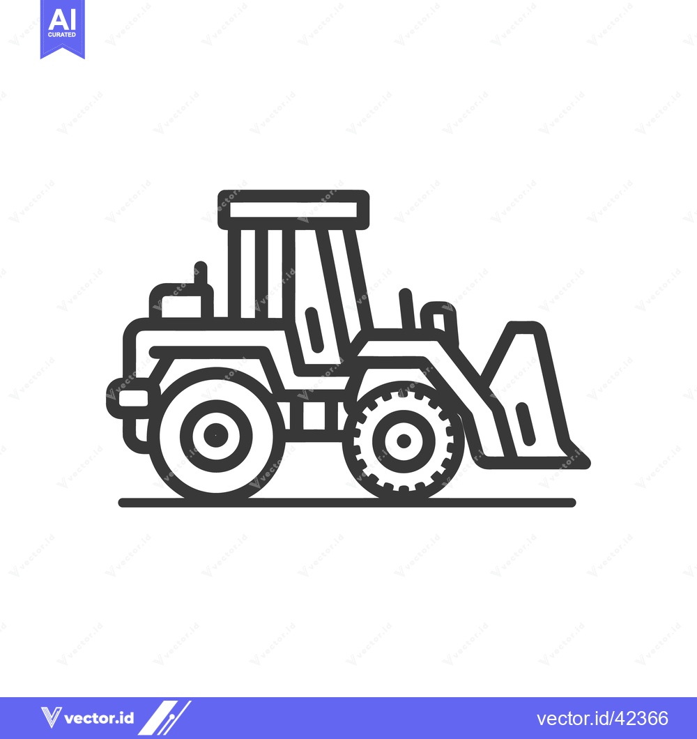Premium Vector dari Minimalist Front Loader Icon: Construction Equipment, Heavy Machinery,