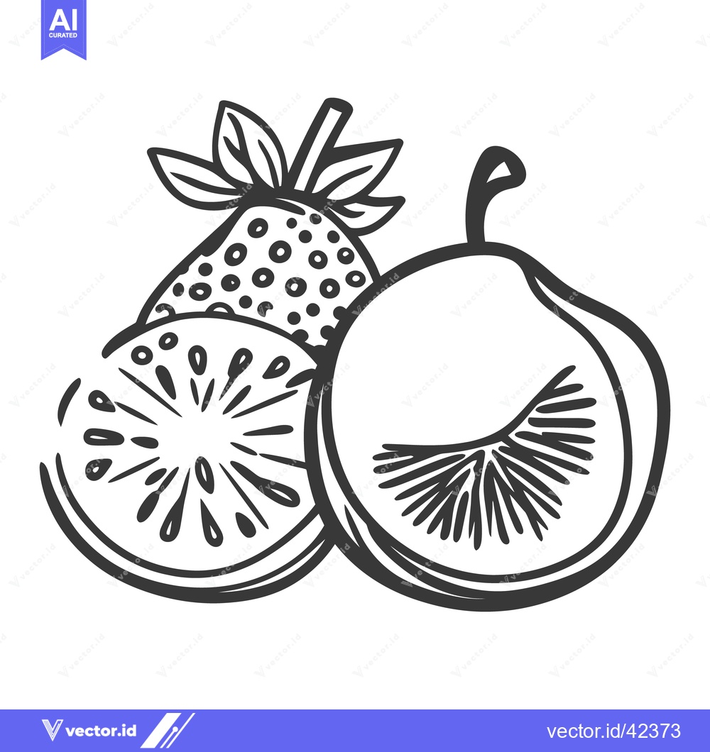 Premium Vector dari Freshly sliced fruit artfully arranged for a healthy selection