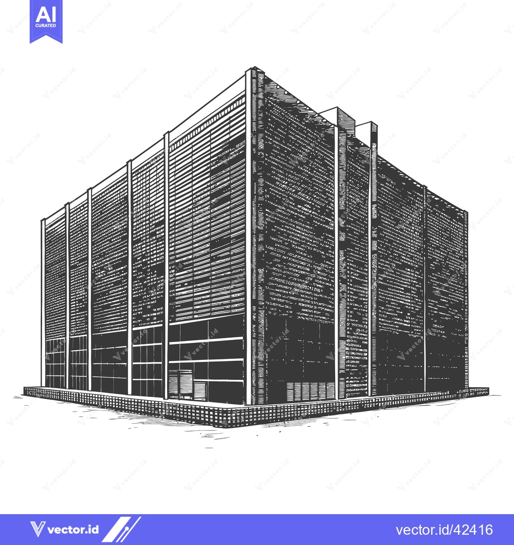 Premium Vector dari Modern Building Architectural Sketch Design Illustration