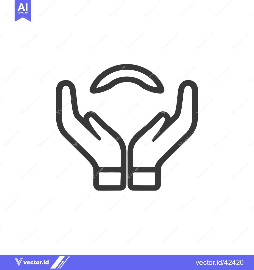 Premium Vector of Minimalist Hands Icon: Protection, Care, and Support Symbol