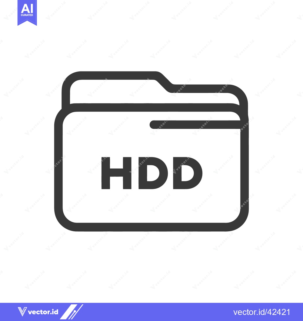 Premium Vector dari HDD Folder Icon: Simple, Bold, and Modern Data Storage Symbol