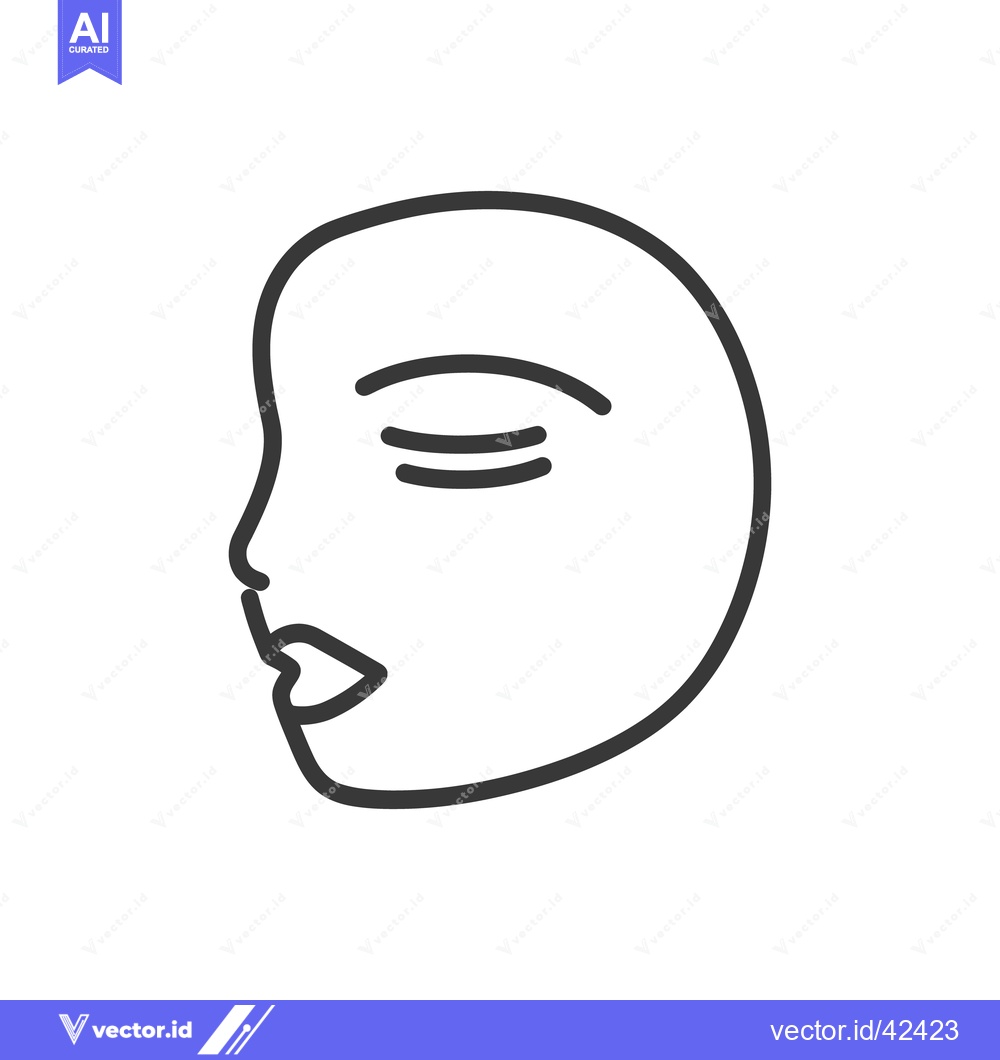 Premium Vector of Simple black and white illustration showing a persons side profile