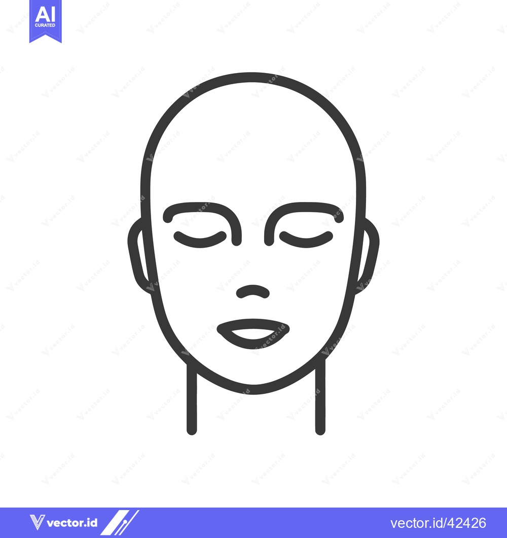 Premium Vector dari A minimalist black and white outline of a human face