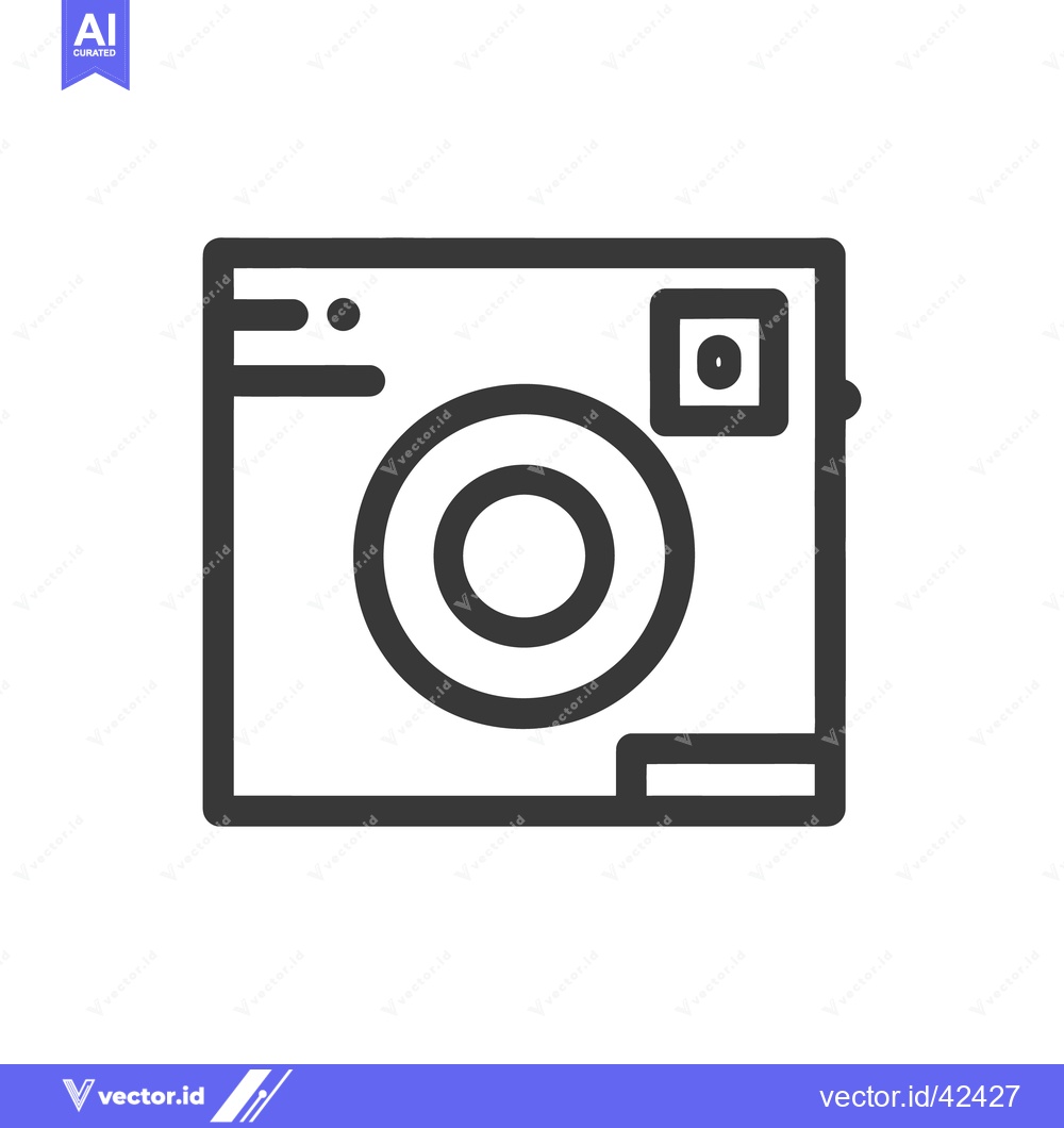 Premium Vector of The simple outlined illustration of a digital camera device
