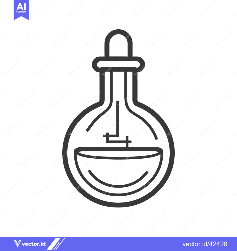 Premium Vector of An illustrative drawing of a laboratory flask with contents inside
