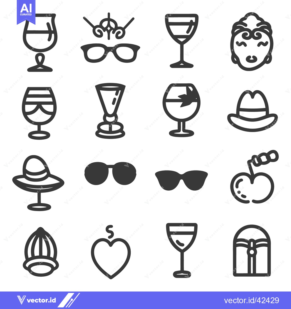 Premium Vector dari Various Icons Representing Objects For Celebration And Fashion