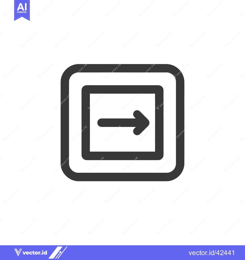 Premium Vector dari Right Arrow in Rounded Square: Minimalist Navigation Icon Design