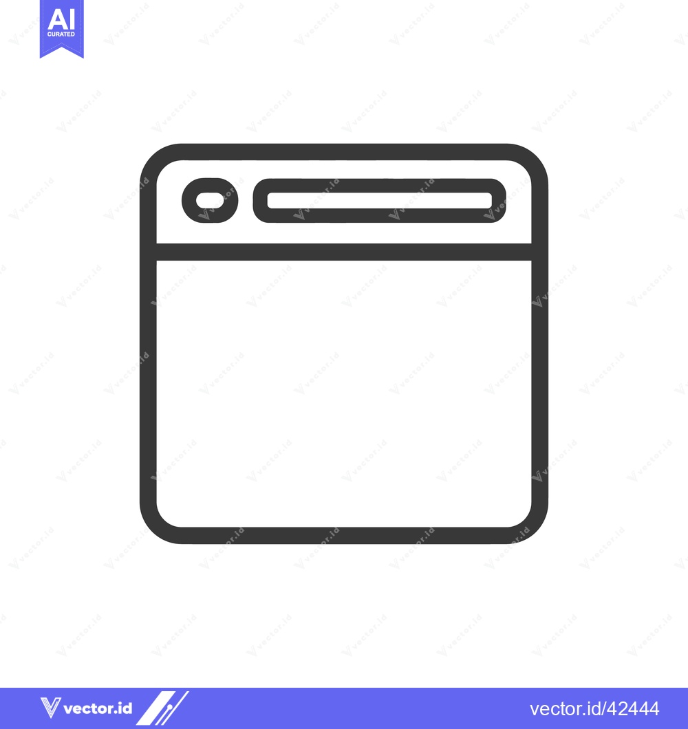 Premium Vector dari Simple Browser Window Icon with Rounded Corners and Minimalist Design