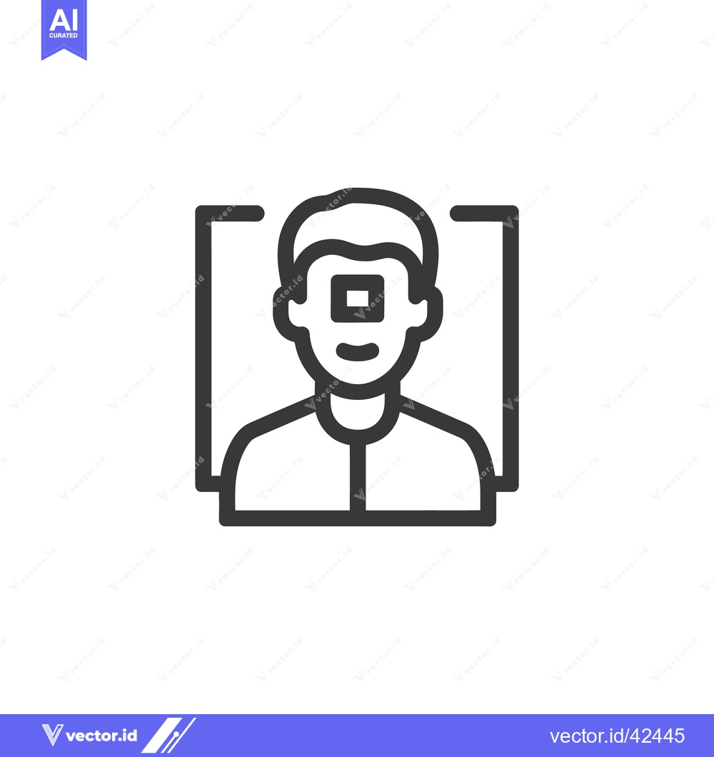 Premium Vector of Facial Recognition Scan: Modern Biometric Security System Icon