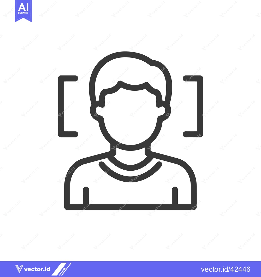 Premium Vector dari Face Recognition Icon: Modern Biometric Authentication Symbol, Minimal