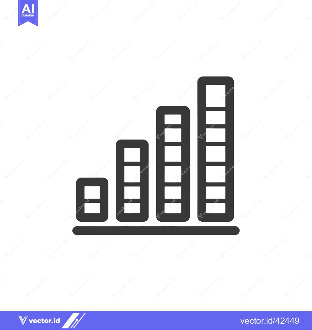 Premium Vector dari Ascending Bar Graph Icon with Segmented Columns on White Background
