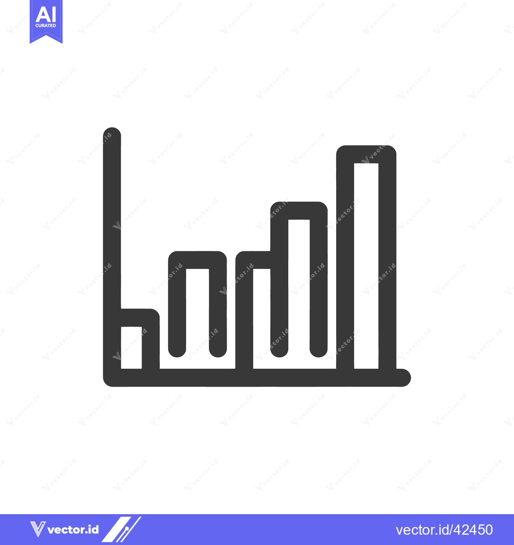 Premium Vector of Minimalist Dark Gray Bar Chart Icon on White Background