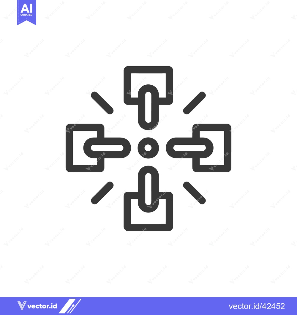 Premium Vector of Abstract Geometric Icon: Four Rectangles Radiating from a Central Circ