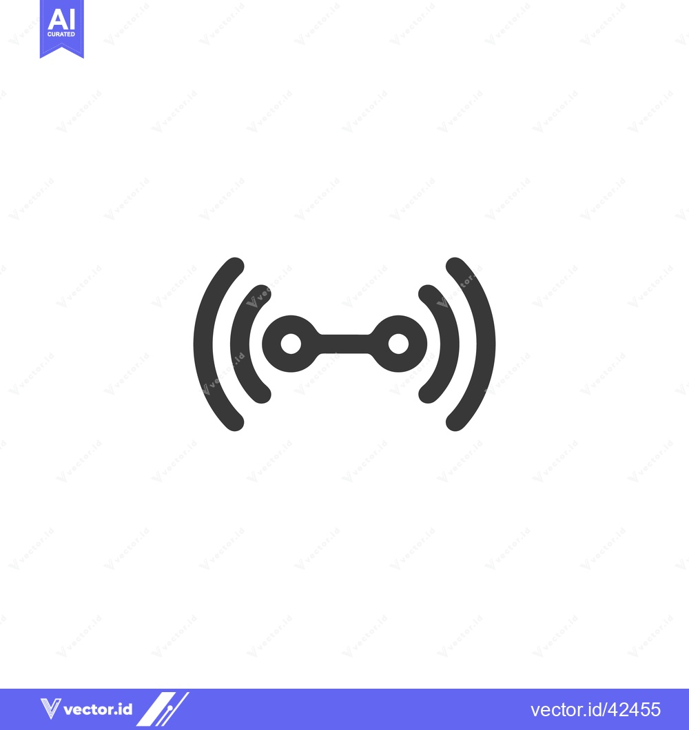Premium Vector dari Minimalist Wireless Signal Icon: Bold Black Design on White Background