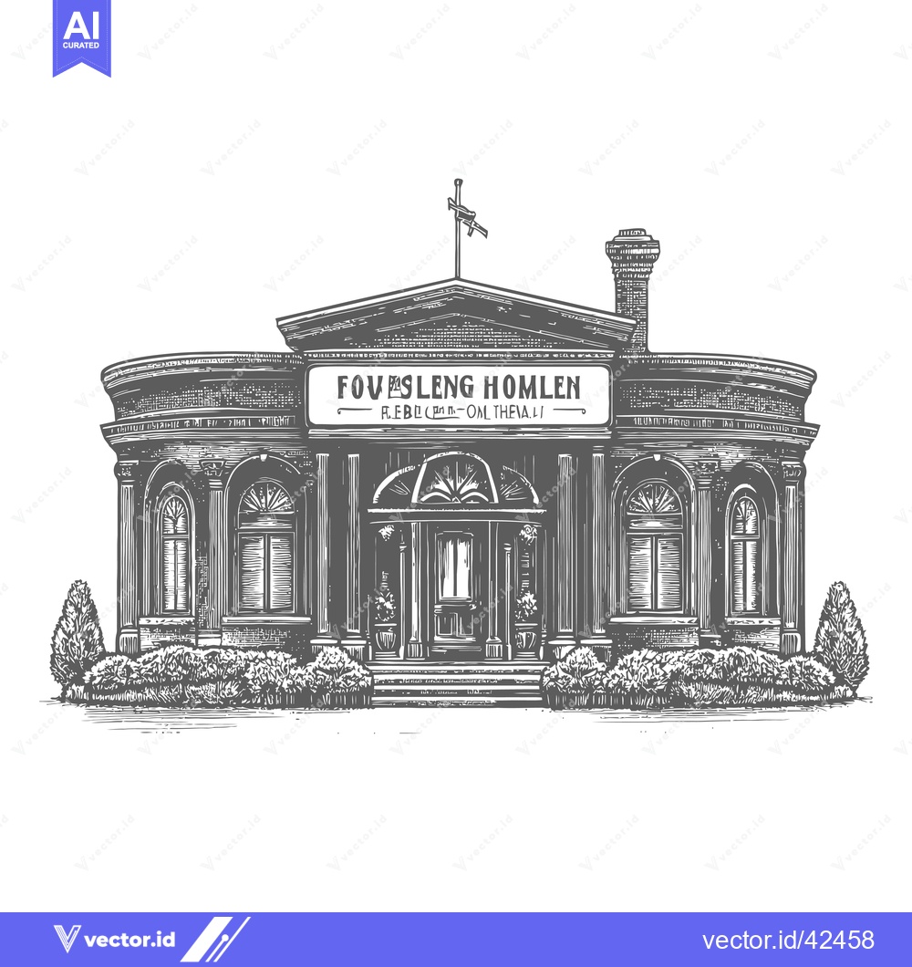 Premium Vector dari Engraving of a Classic Style Building Fovsleng Homlen