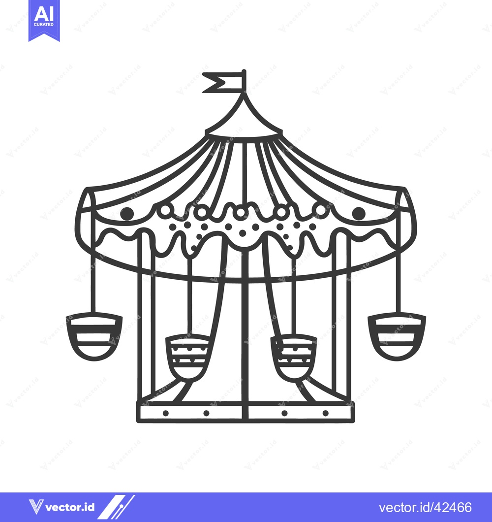 Premium Vector of A simple black and white illustration of a carousel design