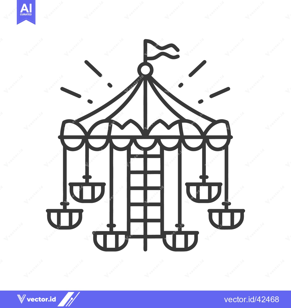 Premium Vector dari A simple line art illustration of a carnival ride