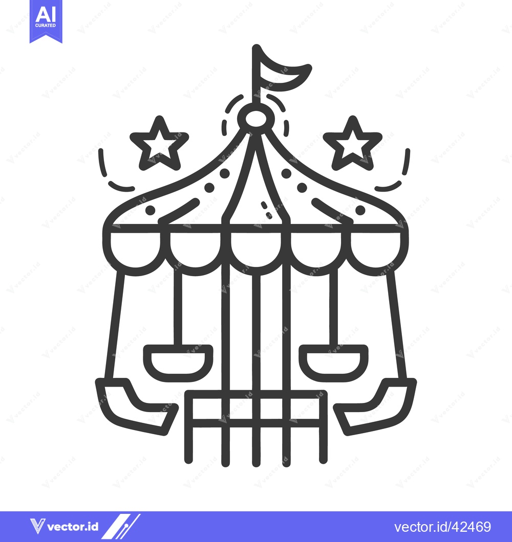 Premium Vector of A simple linear drawing of an amusement park ride