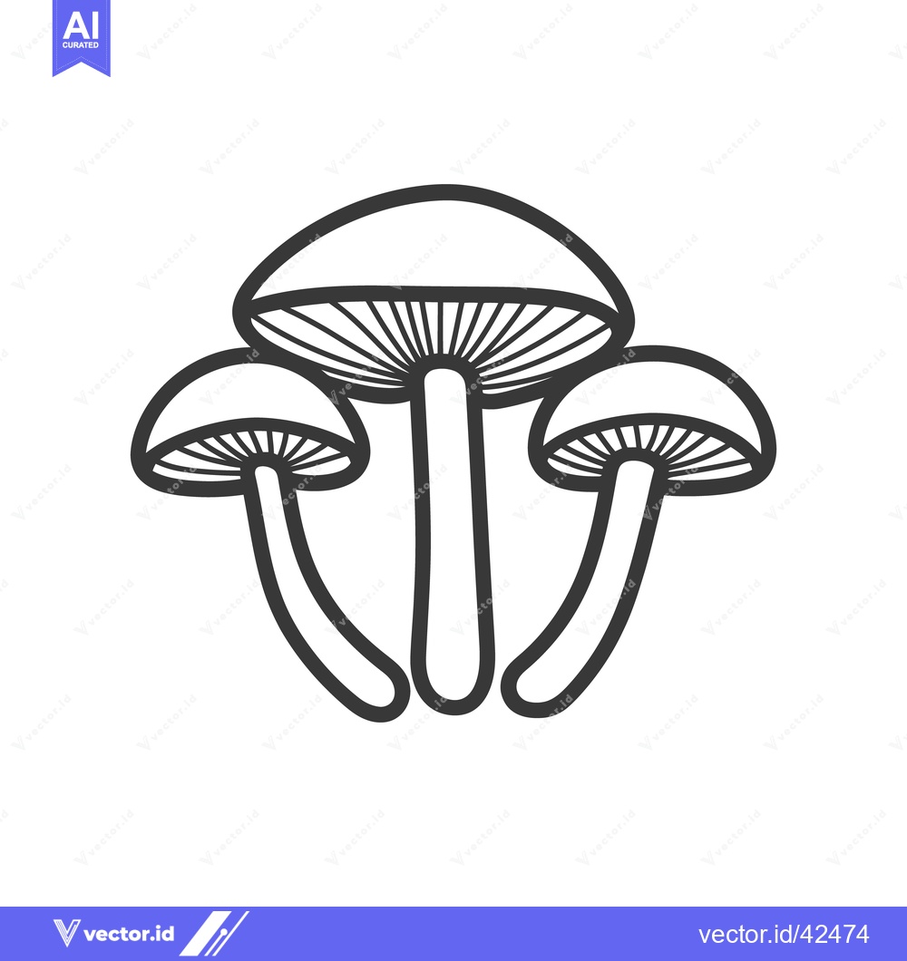 Premium Vector dari Three stylized fungi of similar shape are shown together