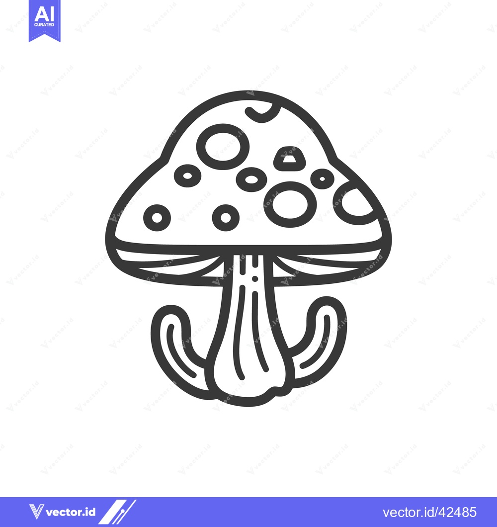 Premium Vector dari A simple black and white illustration of a mushroom shape