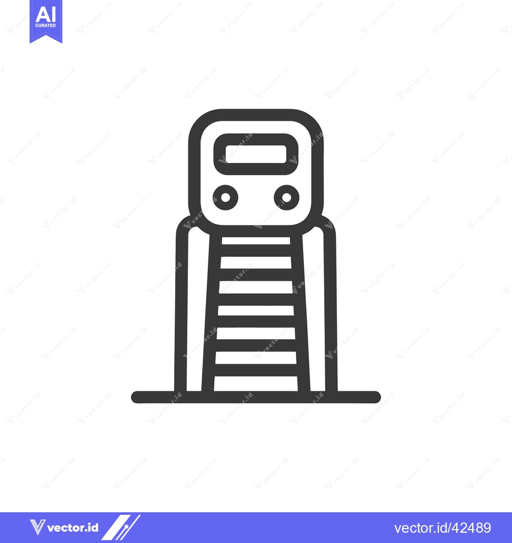 Premium Vector of Minimalist Train Icon: Bold Outline on White Background, Transportatio