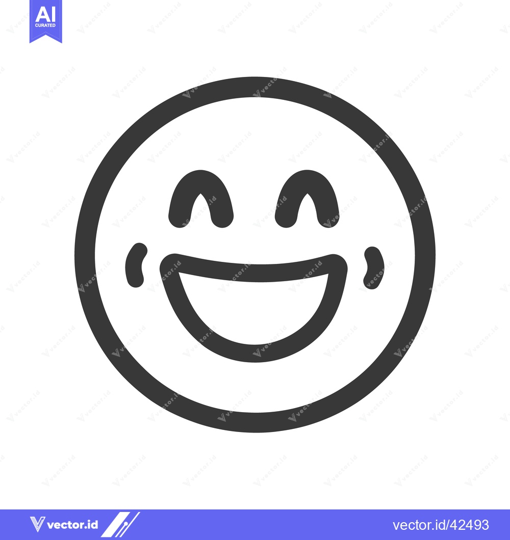 Premium Vector dari A Circular Outline Representing a Cheerful Face with Smile